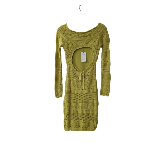 GUESS Womens Amelie Crochet Bodycon Dress, Green, Small - Picture 5 of 5